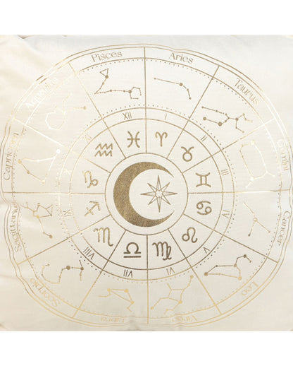 Weißes Astrology Wheel Kissen 35x35cm