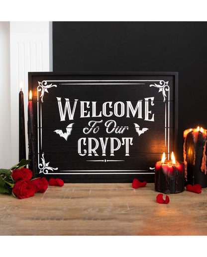 "Welcome to our Crypt" Wandbild 40cm