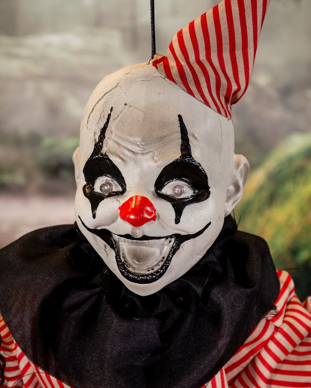 Fidgeting Horror Clown On Swing Animatronic 70cm