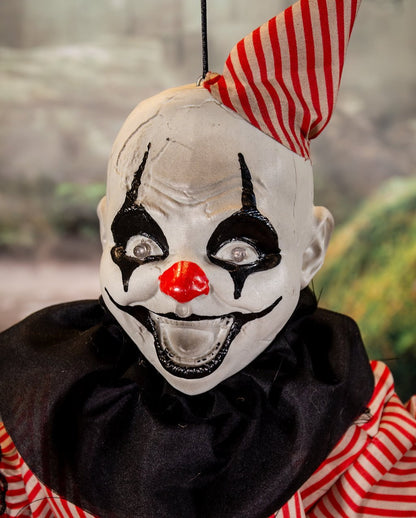 Fidgeting Horror Clown On Swing Animatronic 70cm