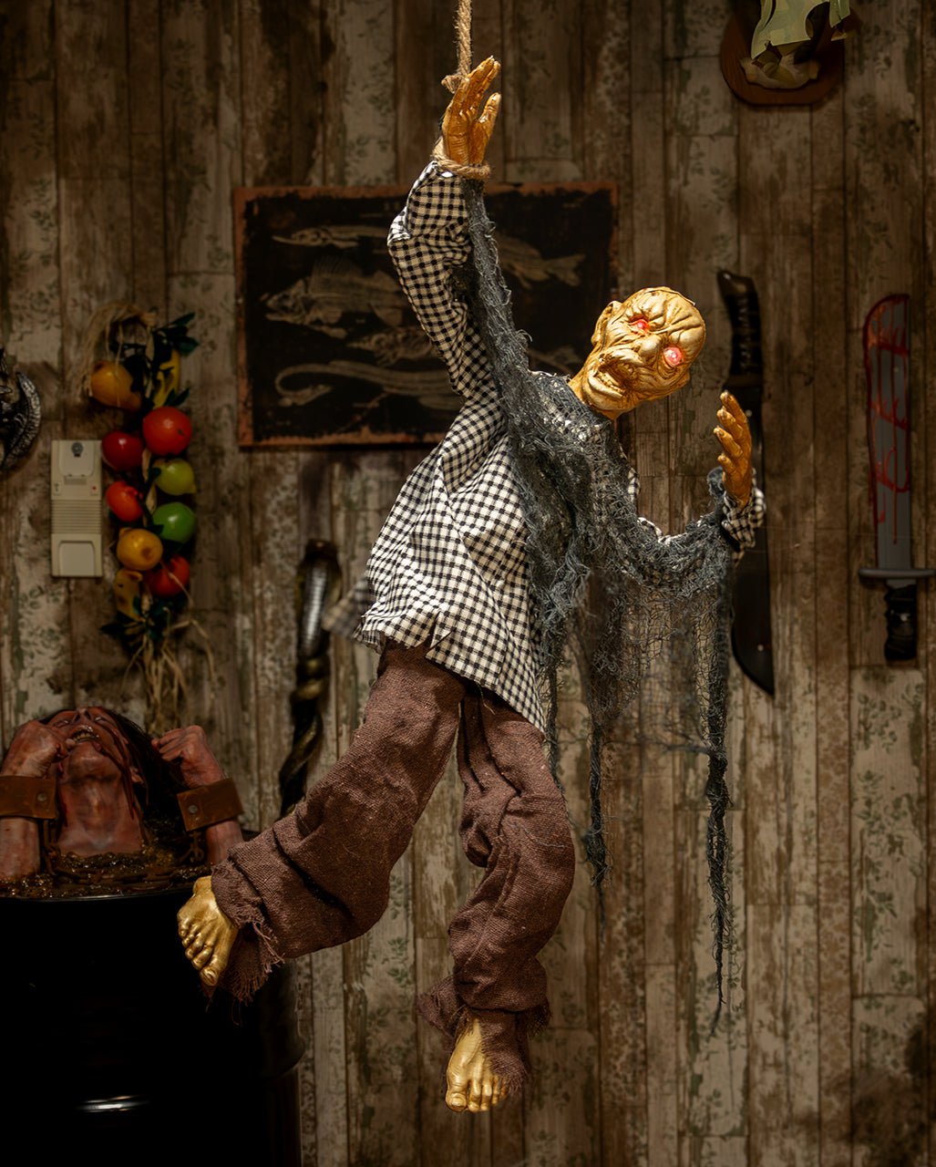 Zombie Wriggling On Rope With Light & Sound