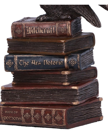 Zaubernde Eule auf Bücherstapel 14cm