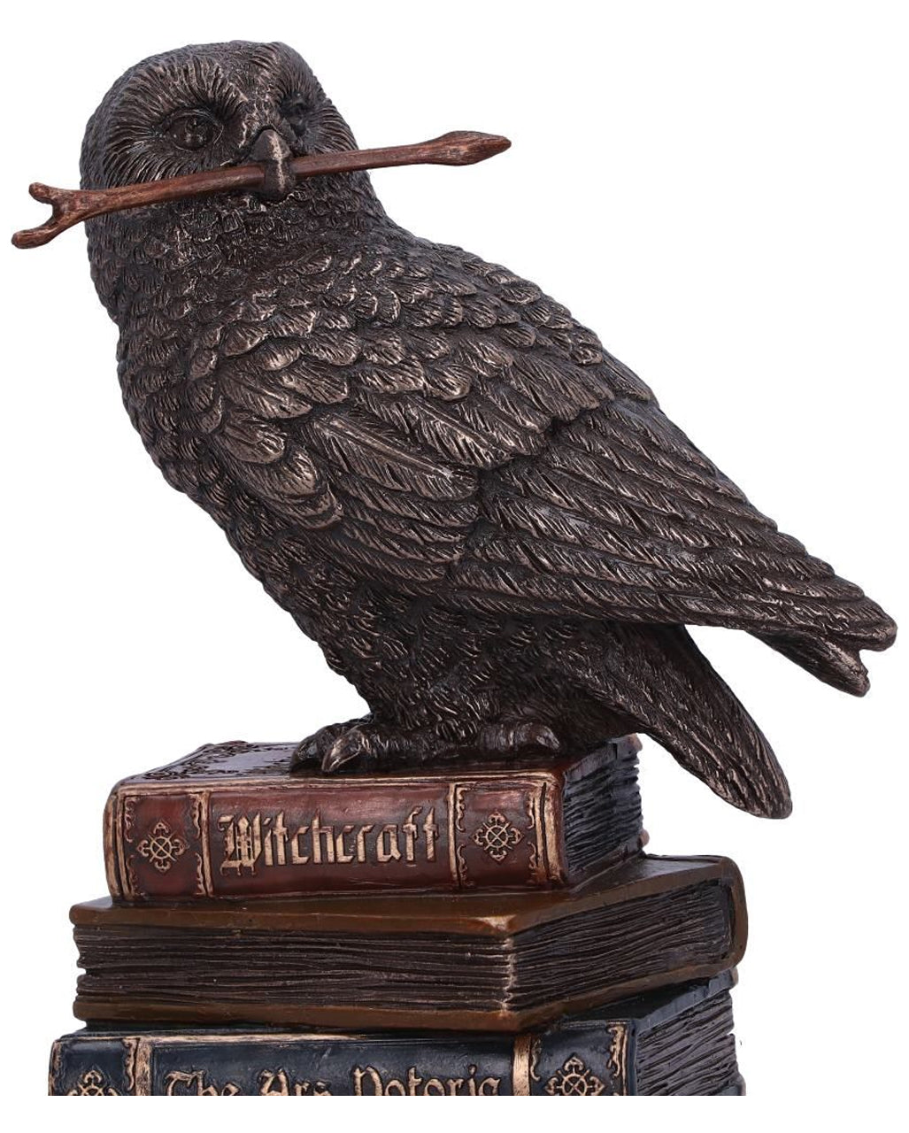 Zaubernde Eule auf Bücherstapel 14cm