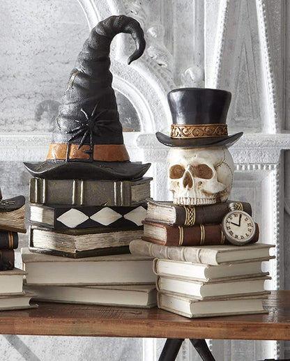 Libros Mágicos Con Figura Decoración Calavera 30cm