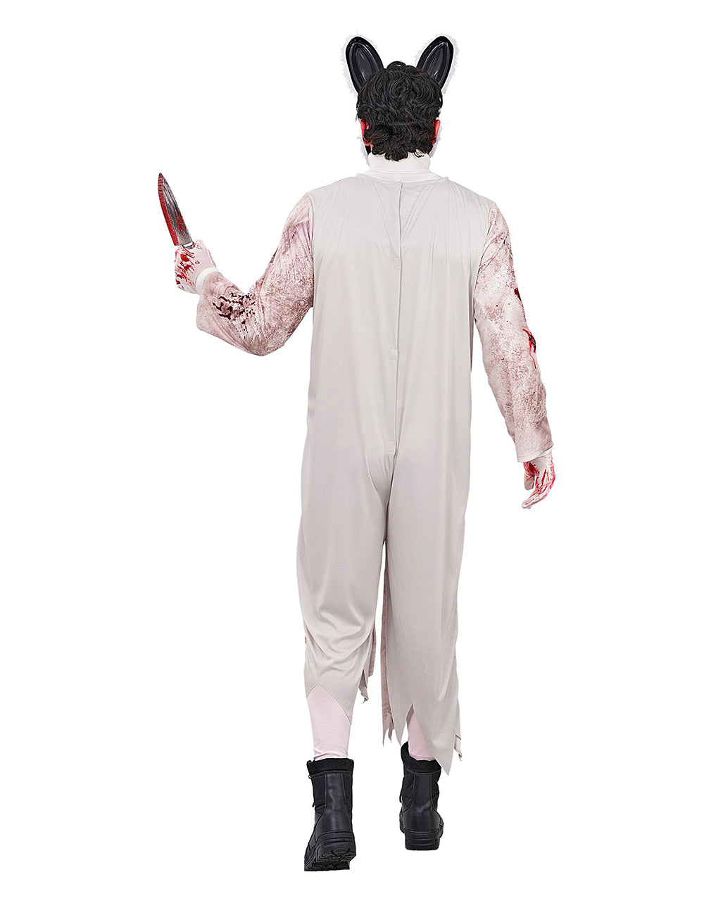 Zombie Bunny Herren Kostüm-Overall mit Maske