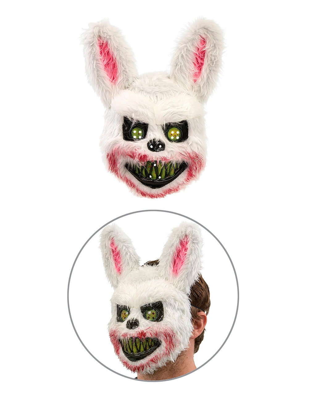 Zombie Bunny Herren Kostüm-Overall mit Maske