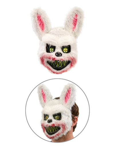 Zombie Bunny Herren Kostüm-Overall mit Maske