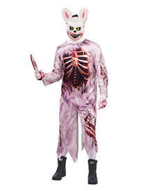 Zombie Bunny Herren Kostüm-Overall mit Maske
