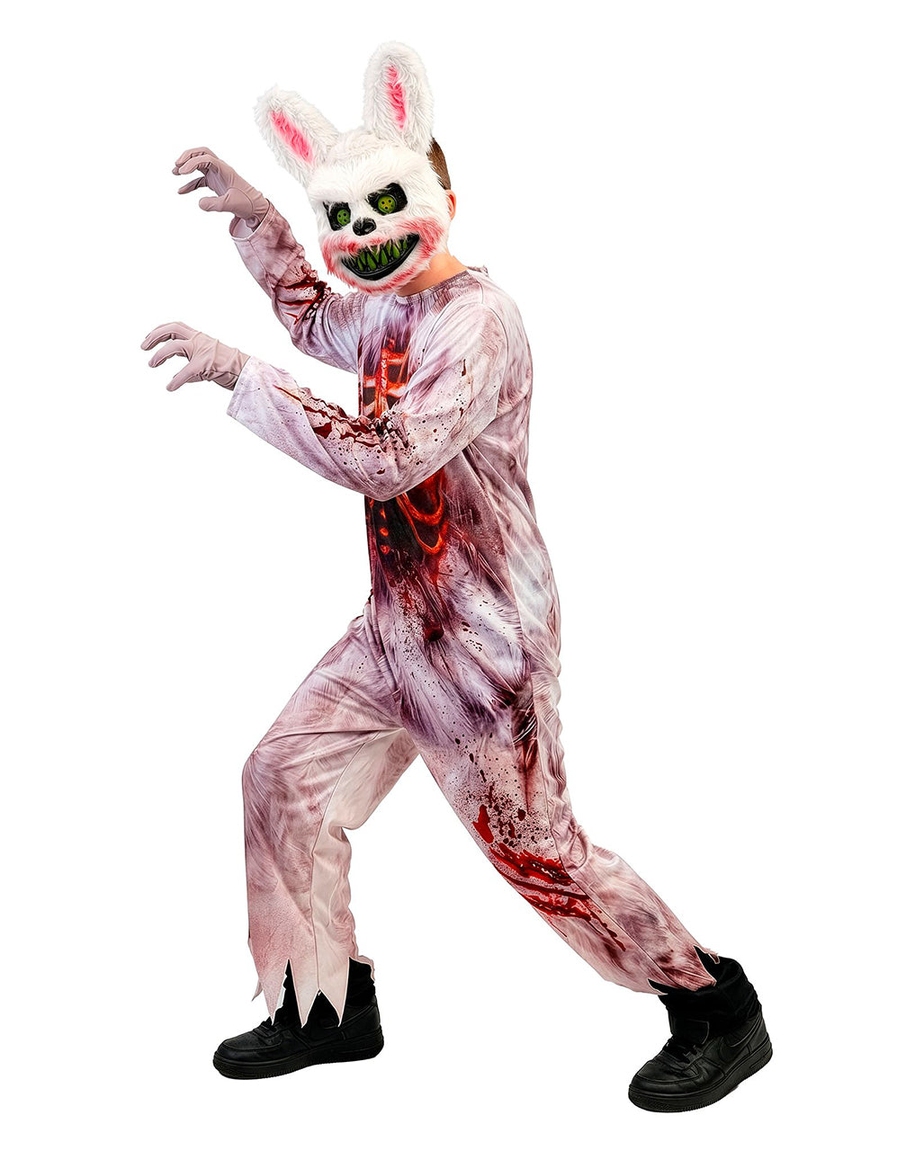 Zombie Bunny Kinder Kostüm-Overall mit Maske