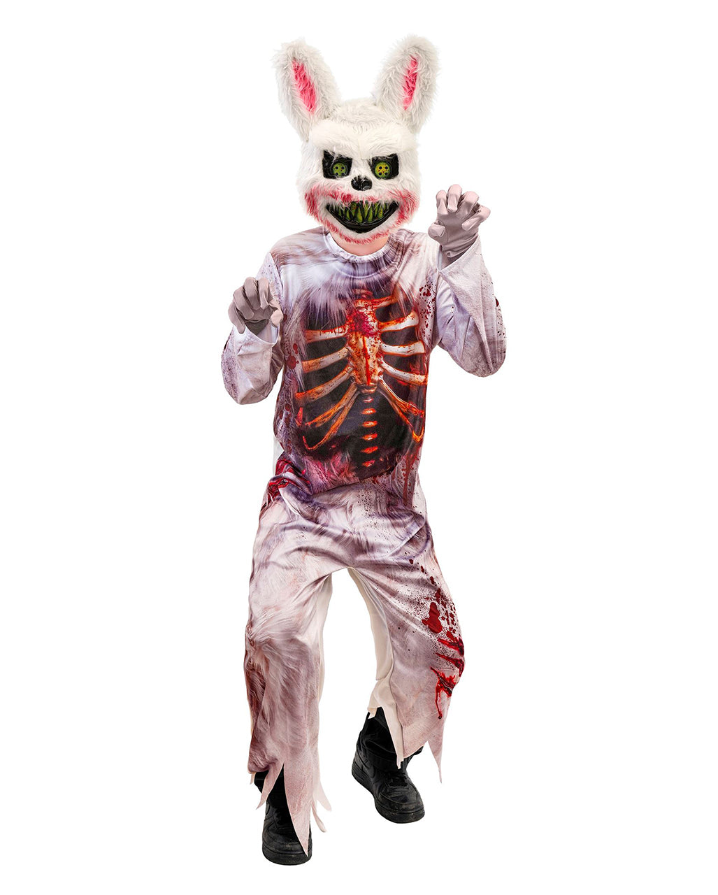 Zombie Bunny Kinder Kostüm-Overall mit Maske
