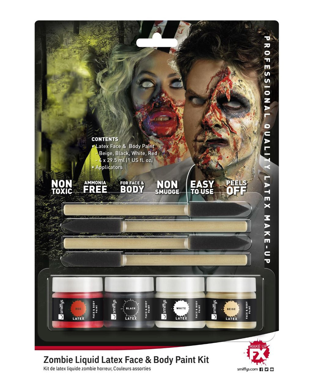 Zombie Flüssig Latex / 4-farbiges Set