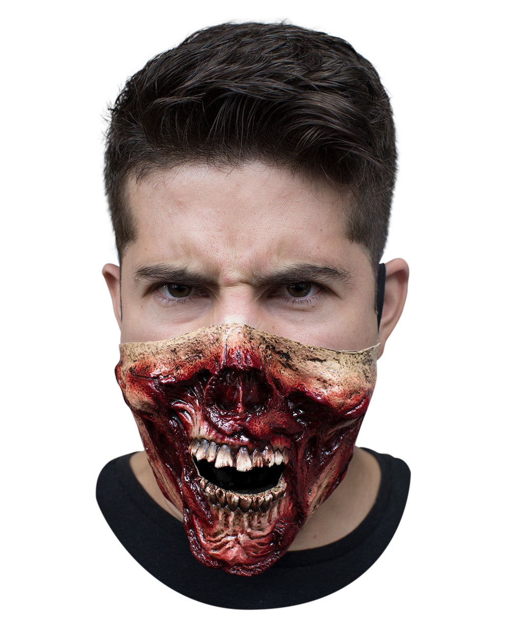 Zombiekiefer Halbmaske aus Latex