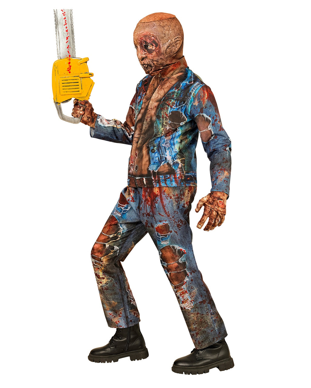 Zombie Schnellkostüm für Kinder mit Maske & Handschuhe