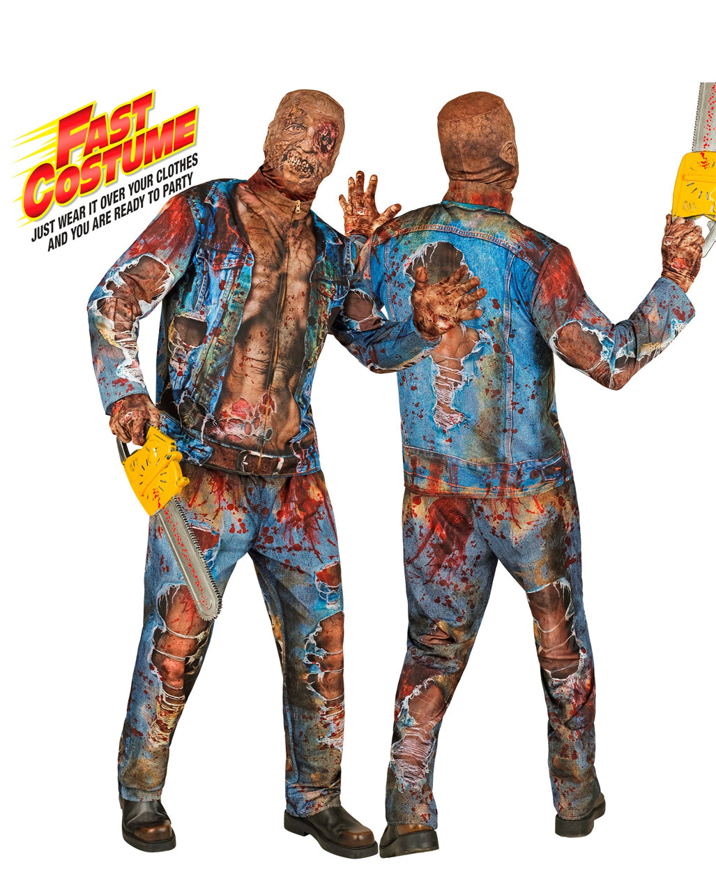 Zombie Schnellkostüm mit Maske & Handschuhe