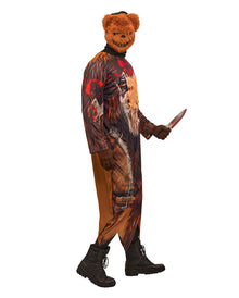Zombie Teddy Herren Kostüm-Overall mit Maske