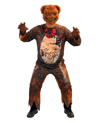 Zombie Teddy Herren Kostüm-Overall mit Maske