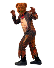 Zombie Teddy Kinder Kostüm-Overall mit Maske