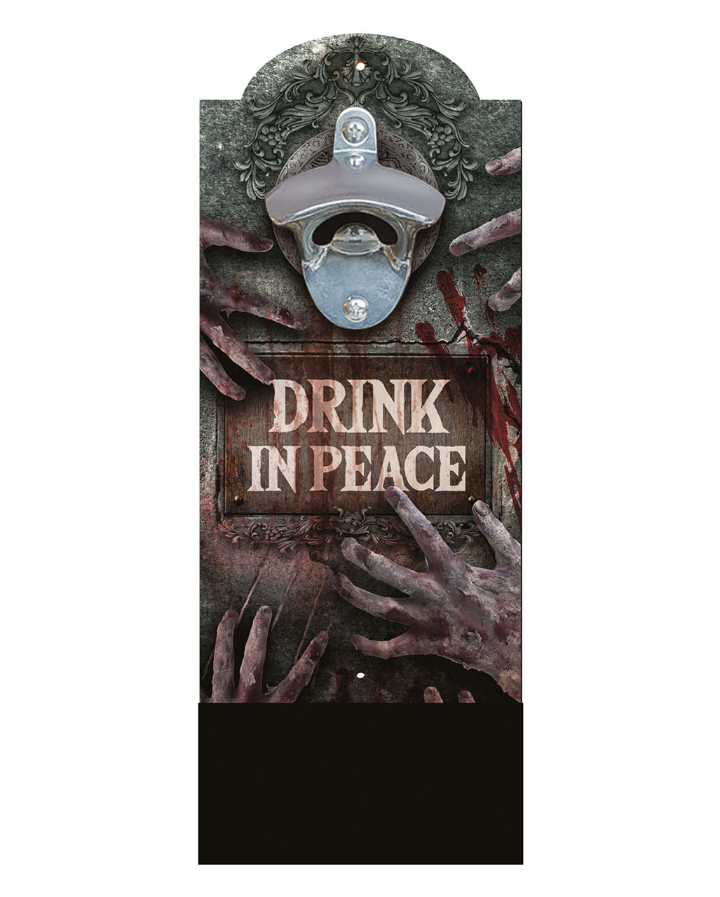 Zombie Wandflesopener Op Hout
