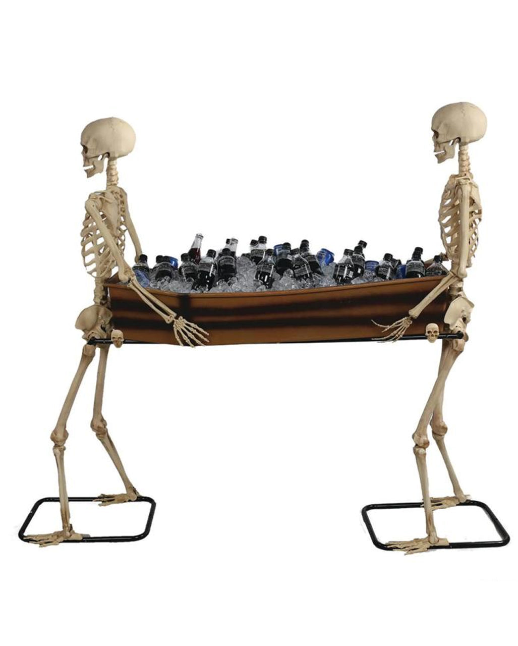 Zwei Lebensgroße Sarg tragende Skelette 152cm