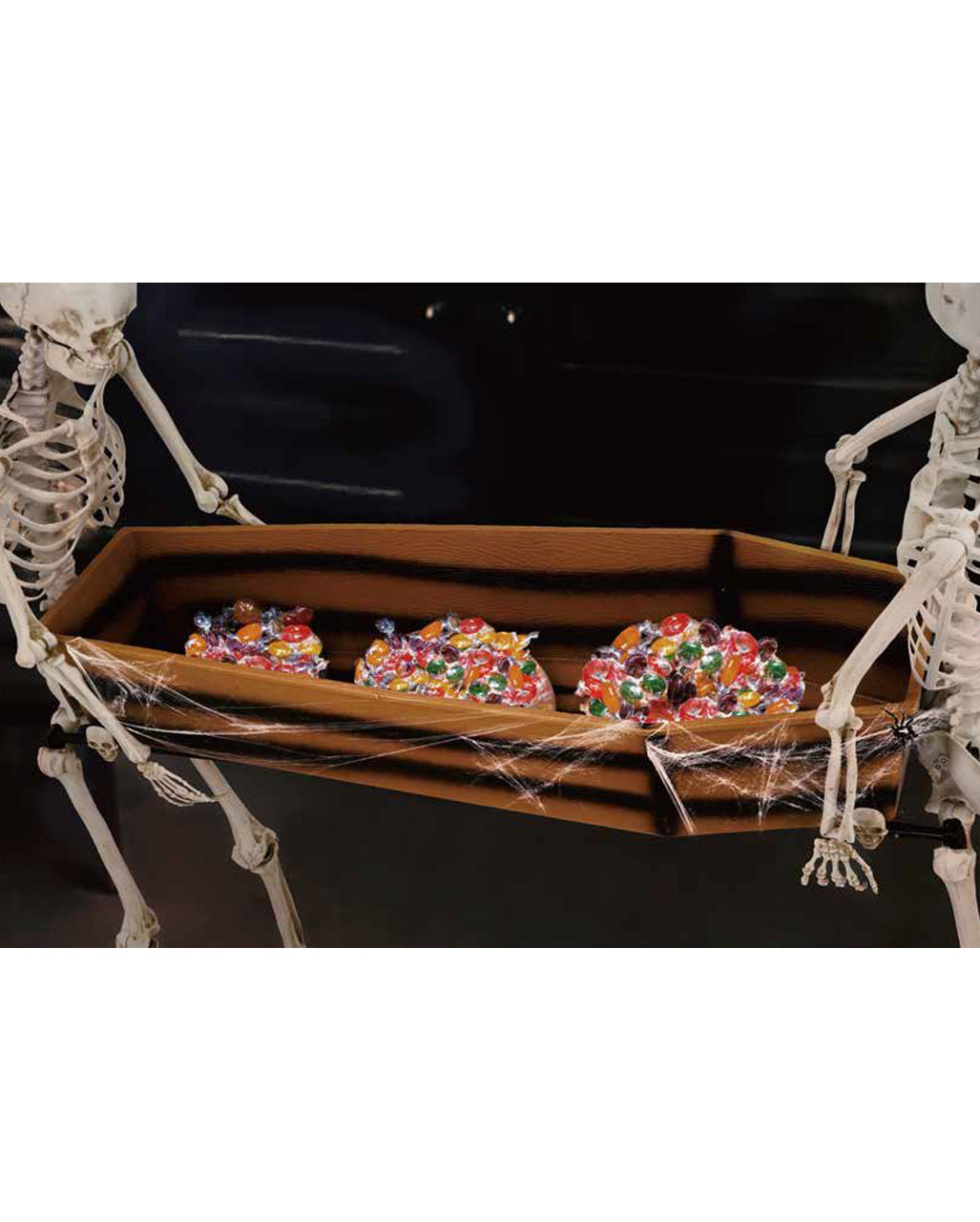 Zwei Lebensgroße Sarg tragende Skelette 152cm